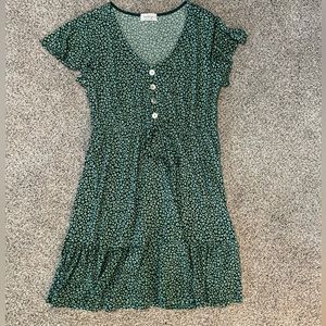 Samantha knit tiered dress. Green. Size large